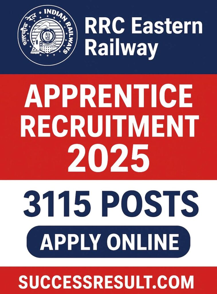 RRC Eastern Railway Apprentice Recruitment 2025 – Apply Online for 3115 Posts