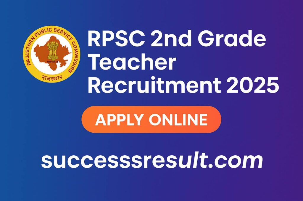 RPSC 2nd Grade Teacher Recruitment 2025 Apply Online for 6500 Senior Teacher Posts