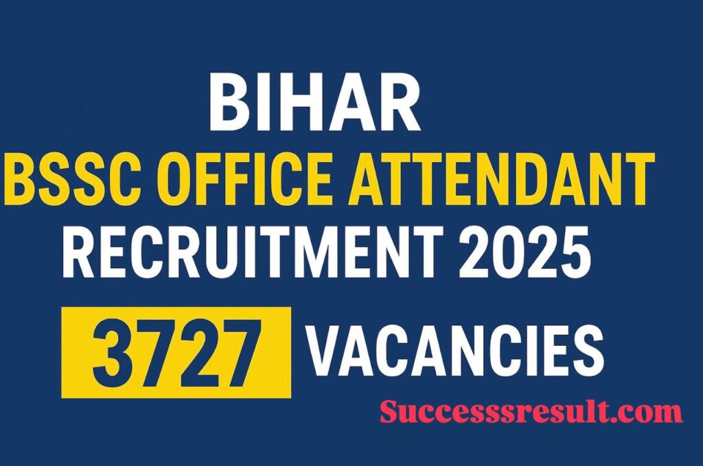 Bihar BSSC Office Attendant Online Form 2025