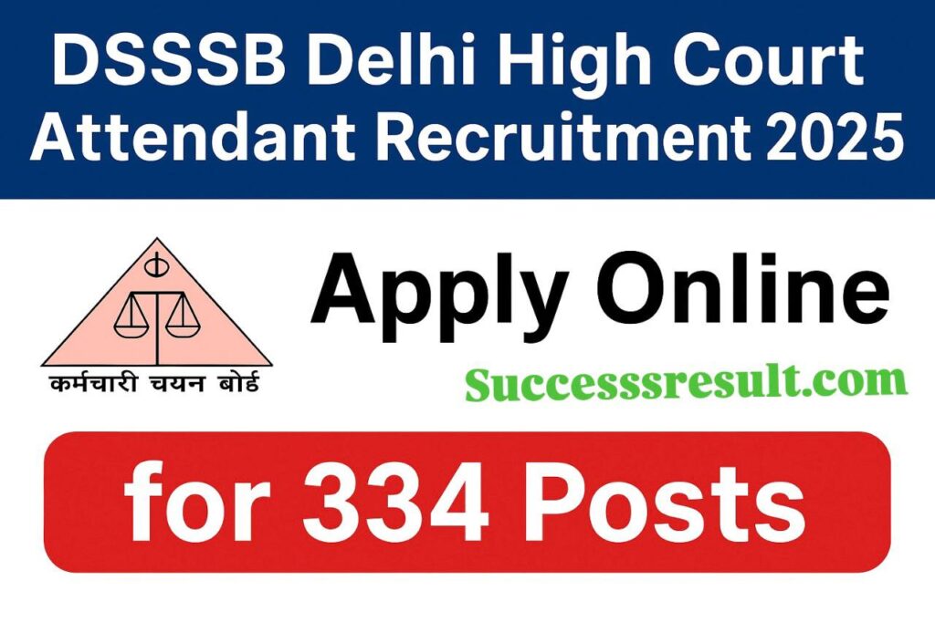 DSSSB Delhi High Court Attendant Recruitment 2025 – Apply Online for 334 Posts
