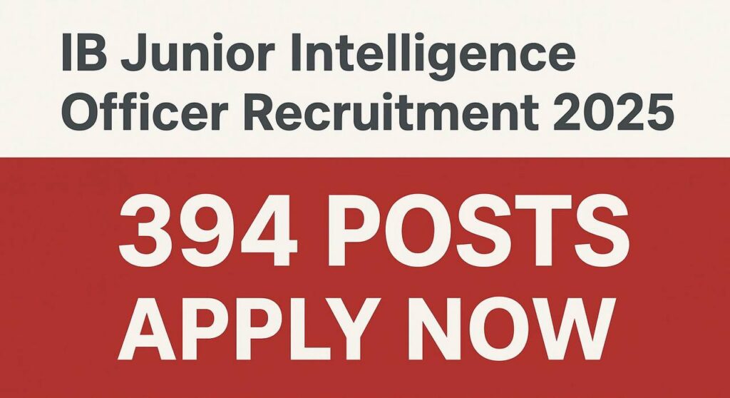IB Junior Intelligence Officer Recruitment 2025