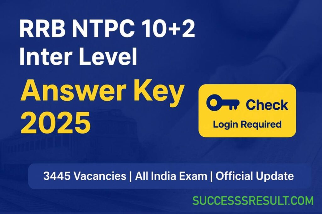 RRB NTPC 10+2 Inter Level Answer Key 2025