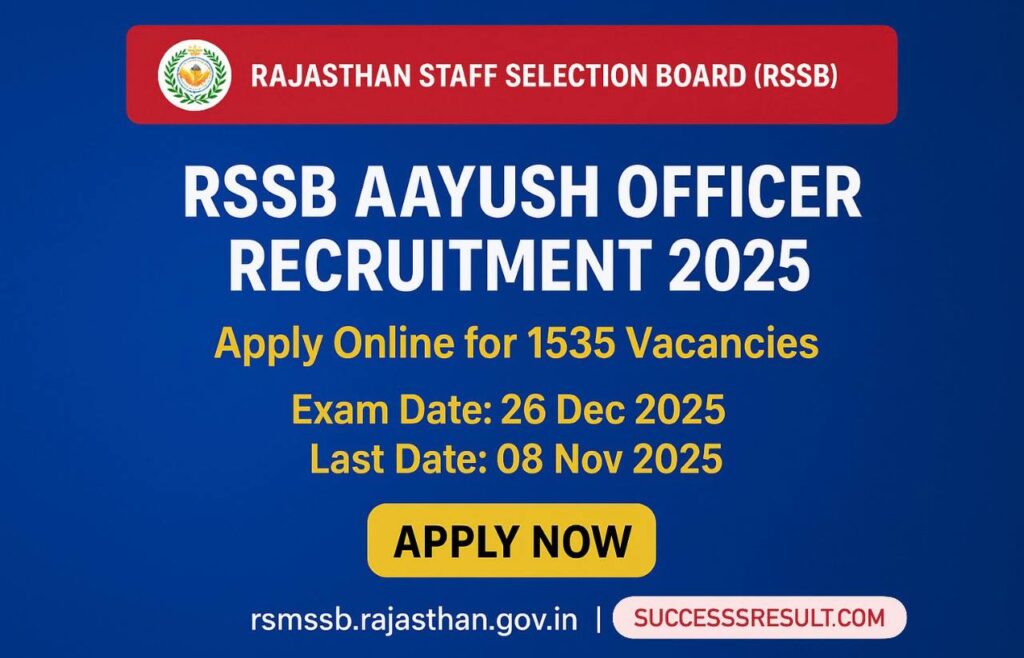 RSSB Aayush Officer Recruitment 2025